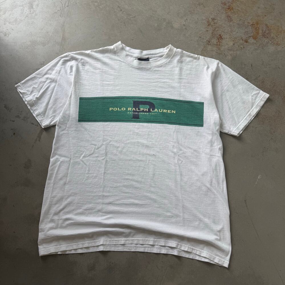 Vintage 90’s Polo Ralph Lauren Spell Out P Logo Classic Retro T-shirt Size XL